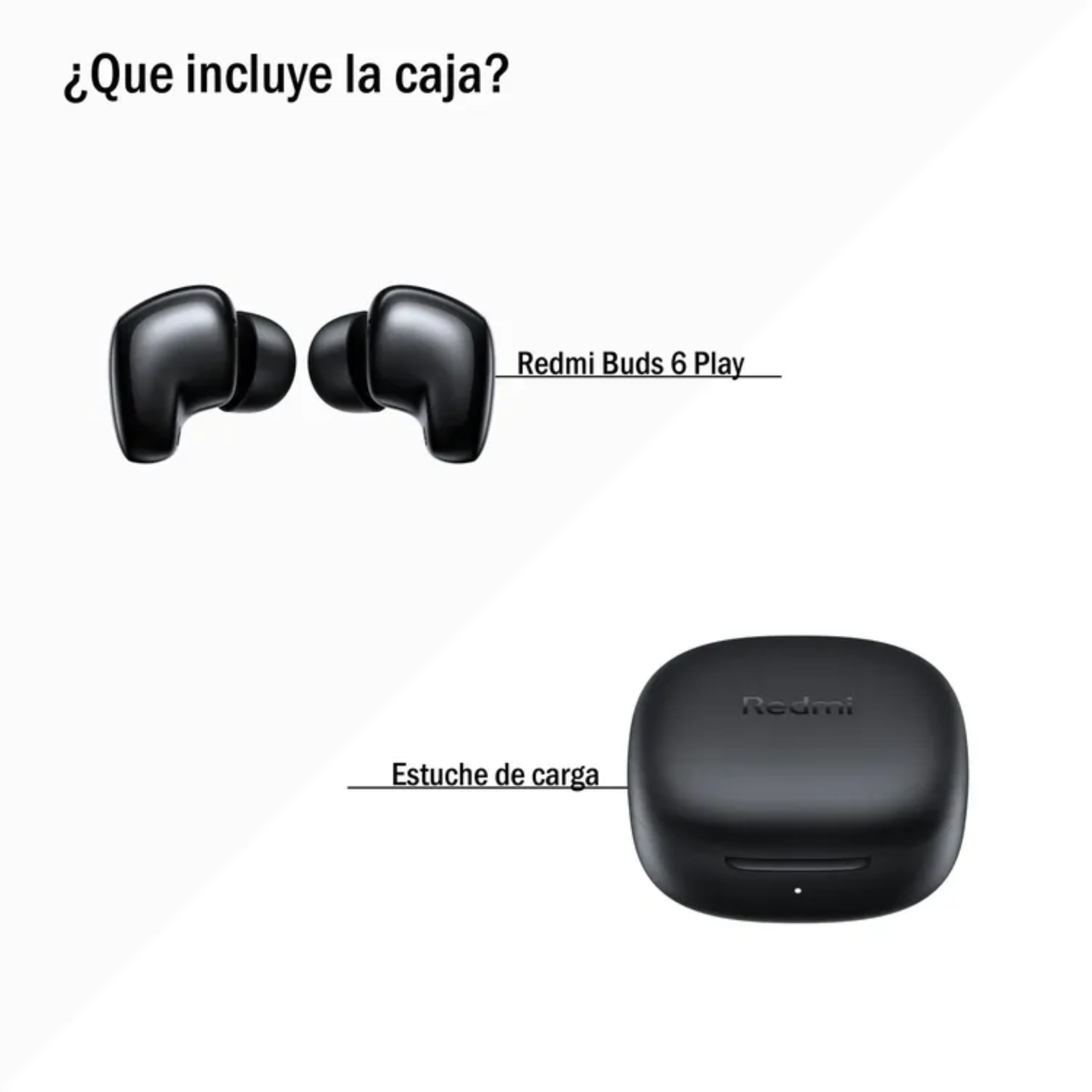 Audífonos REDMI Inalámbricos Bluetooth In Ear Buds 6 Play Negro